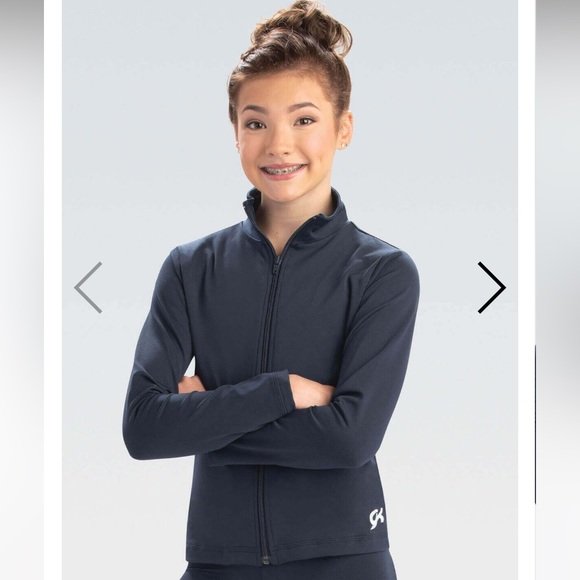 GK Elite gymnastics warm-up jacket by Elite Sportswear,  NEW NWT blue, zip front - Picture 2 of 10